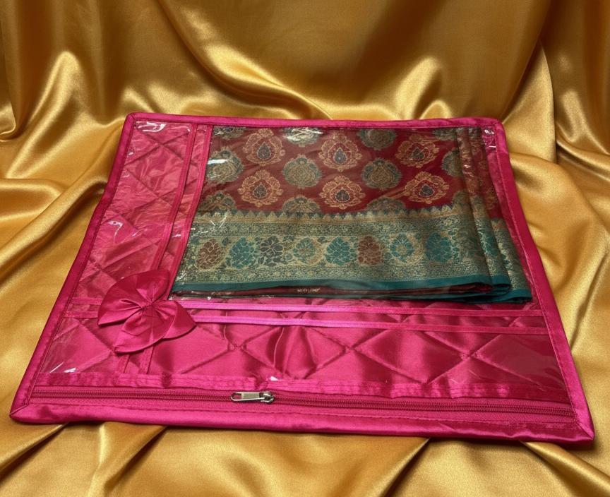 Rosy Pink Luxe Saree Organizer