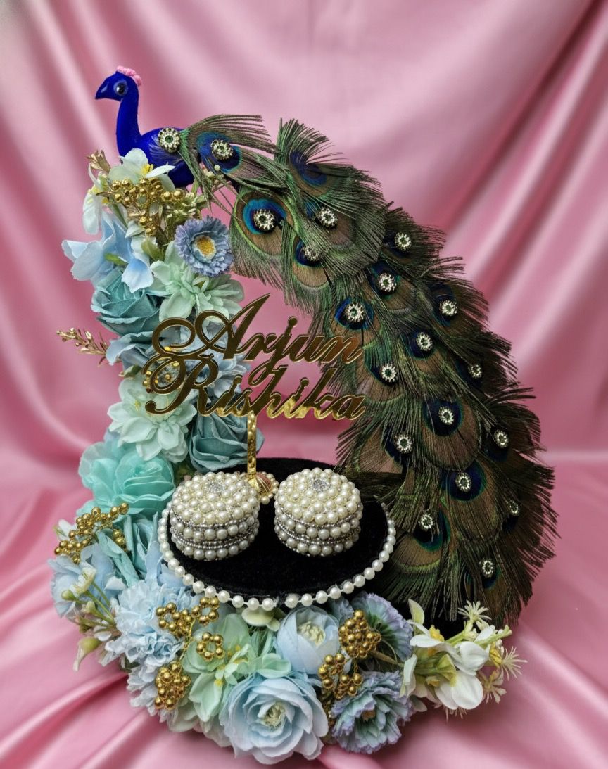 Royal Blue Peacock Ring Tray