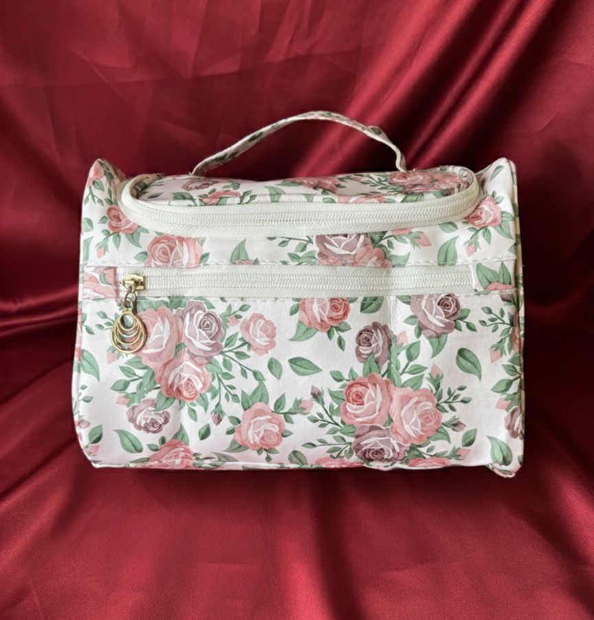  White Floral Grace Multipurpose Pouch