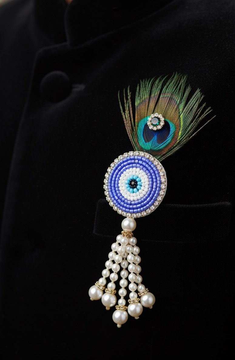 Mor Pankh Pearl Drop Brooch
