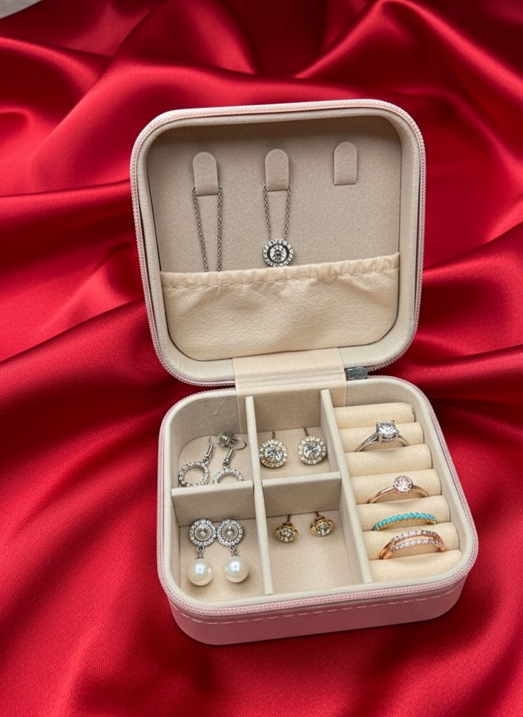 Baby Pink Velvet Jewellery Box