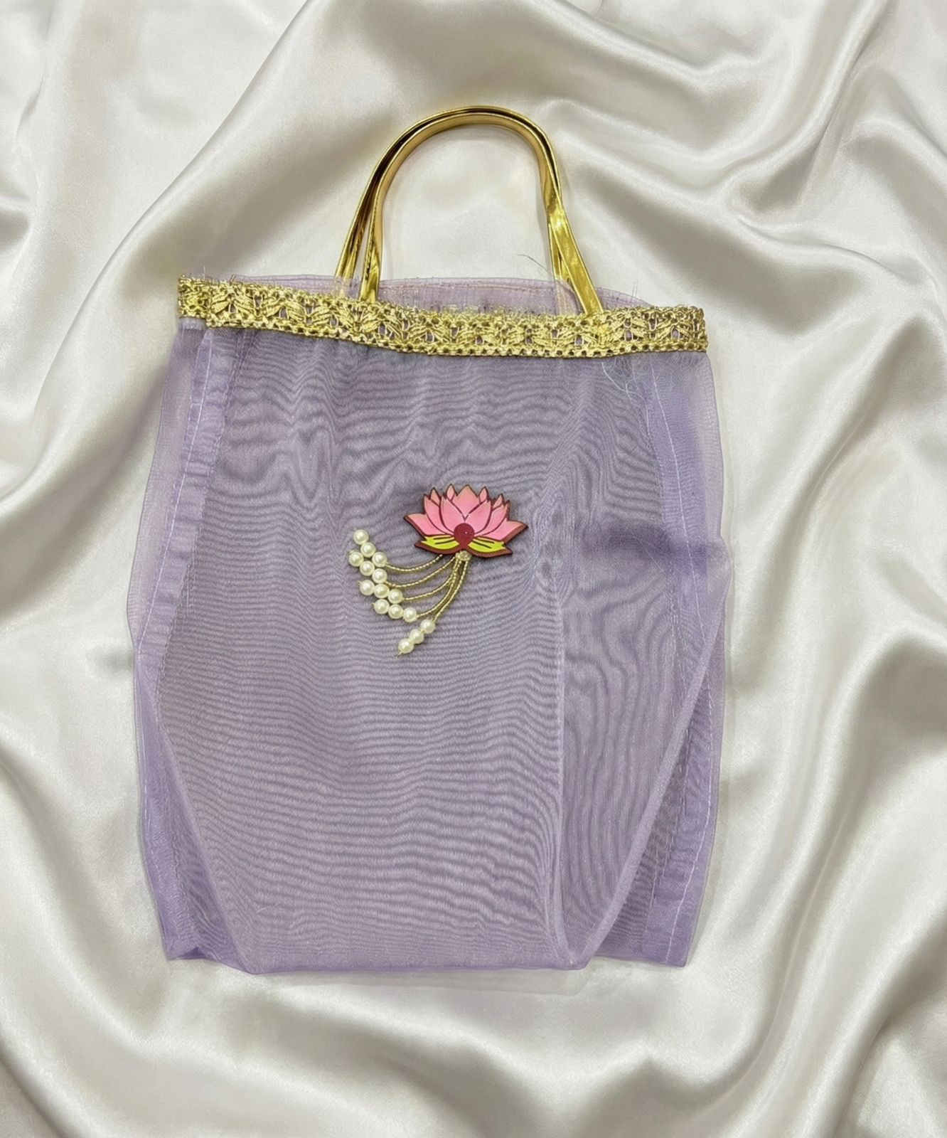 Lavender Lotus Organza Bag
